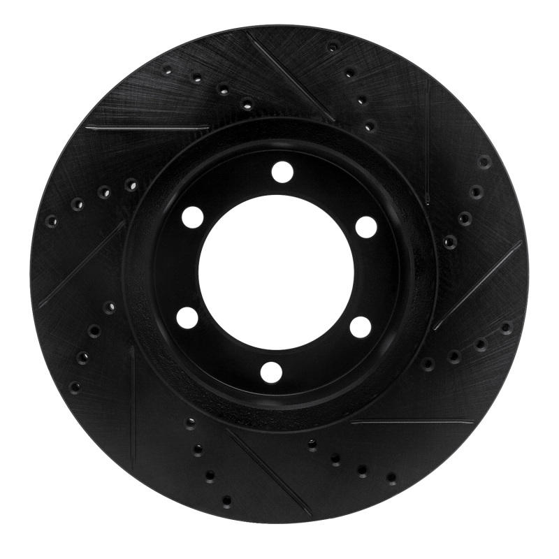 Toyota Tundra Brake Rotor (1) - Front Left - R1 Concepts - Drilled & Slotted - Black - `00-`07